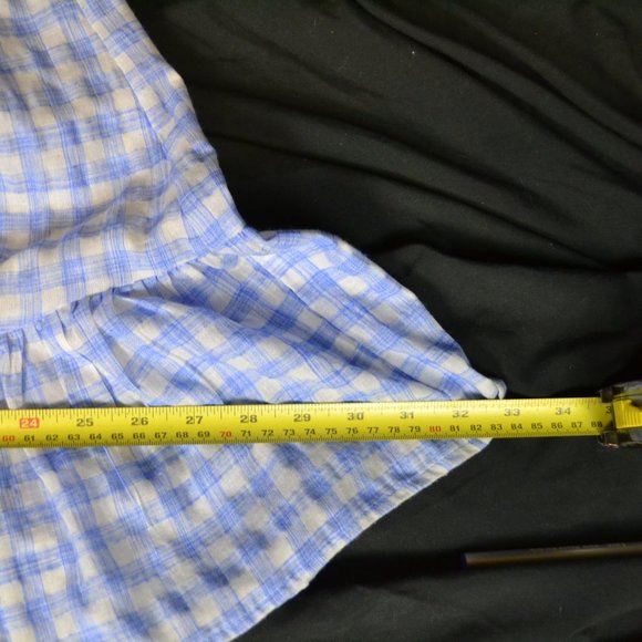 TANK TOP Y2K Plaid 100%cotton Vintage ruffle - Picture 10 of 10